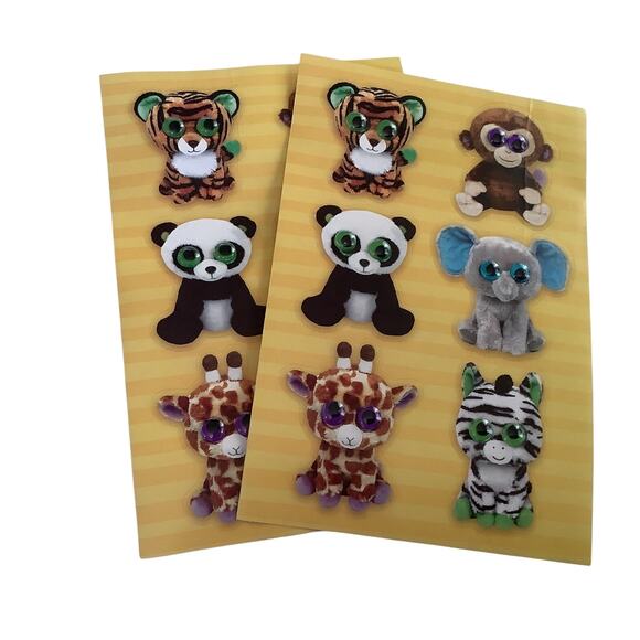 Vintage TY Beanie Boo Sticker Sheets - Not Dimensional - Moving Eyes - NIP - - Picture 1 of 3